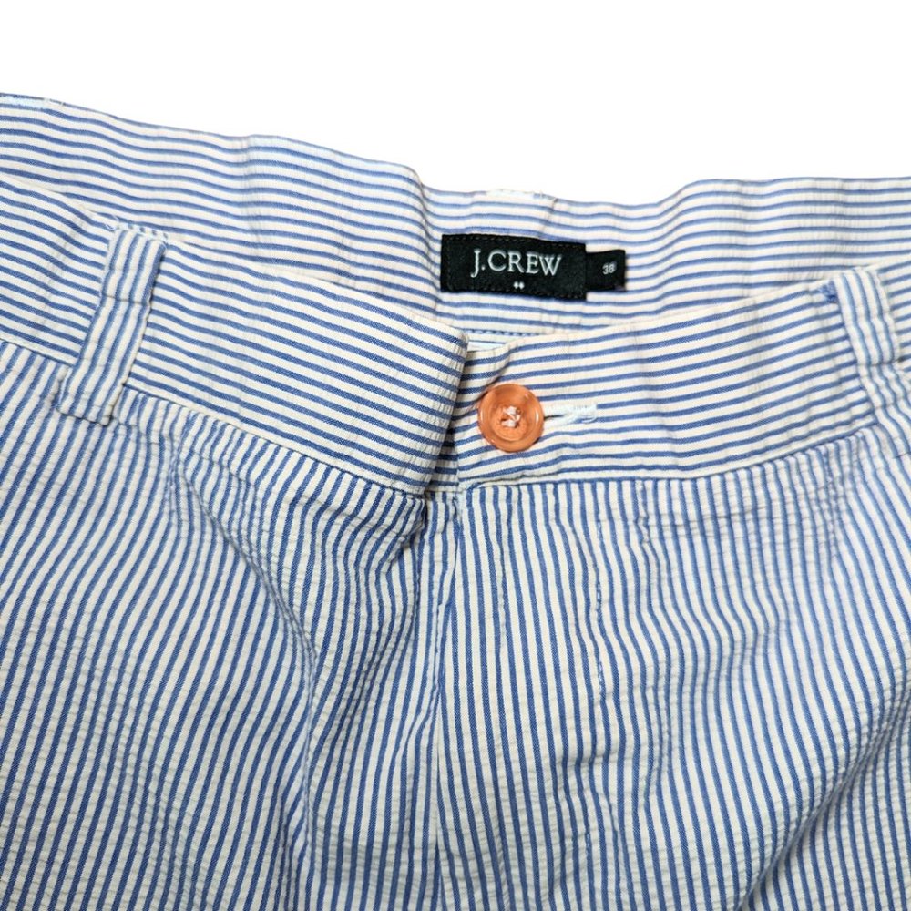 J.Crew Seersucker Striped Shorts Size 38 Cotton Lightweight Blue & White Casual - Picture 7 of 7